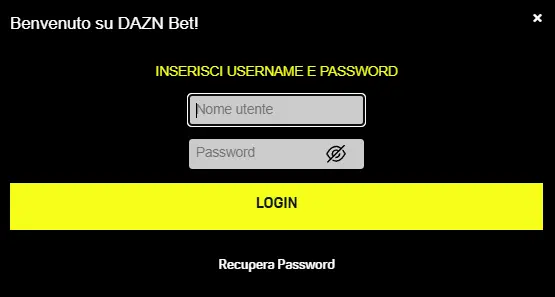 DaznBet Casino Italy login